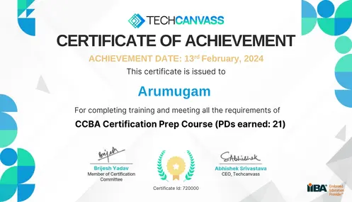 CCBA-Training Certificate
